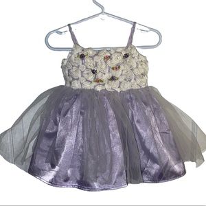 👗Toddler Girl Fancy Gorgeous Beaded Rosette Tulle Dress, 24M, High End Designer